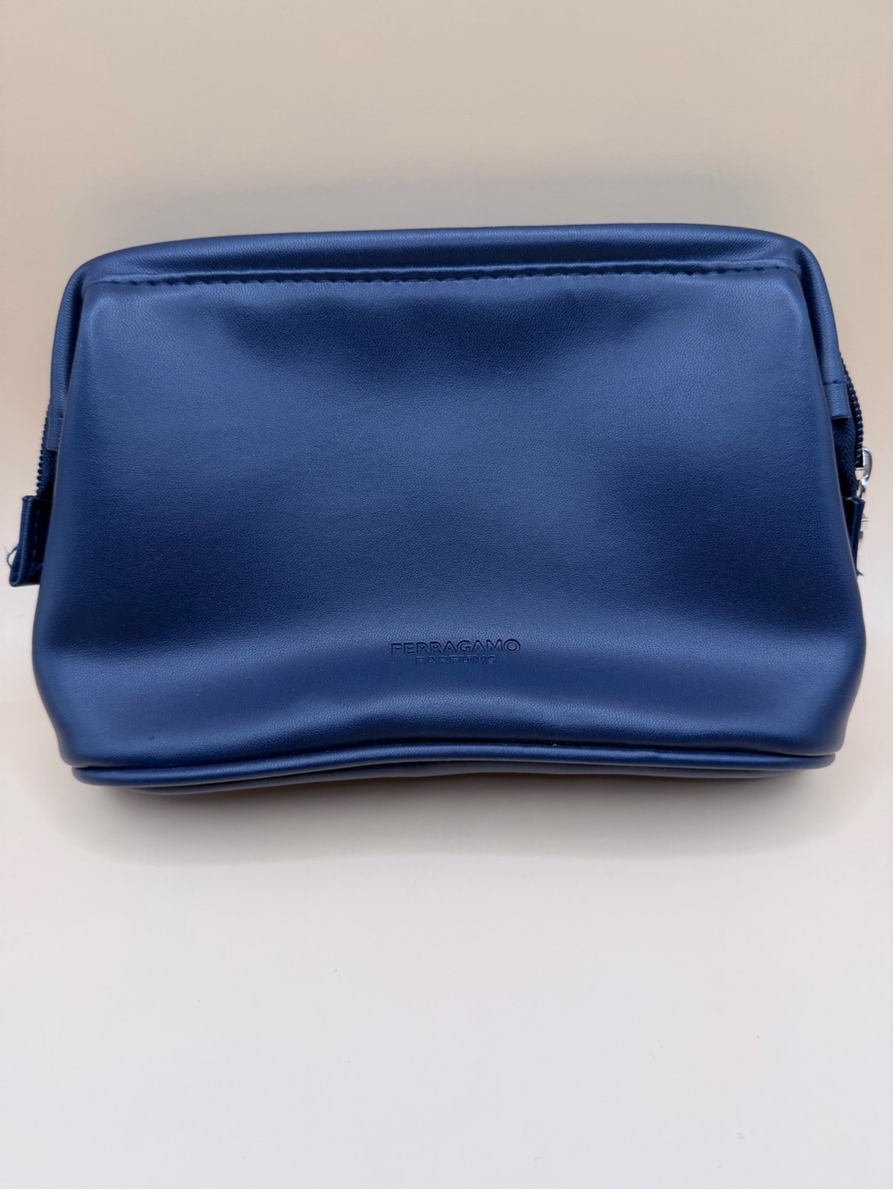 Salvatore Ferragamo Navy Makeup Cosmetic Toiletry Pouch